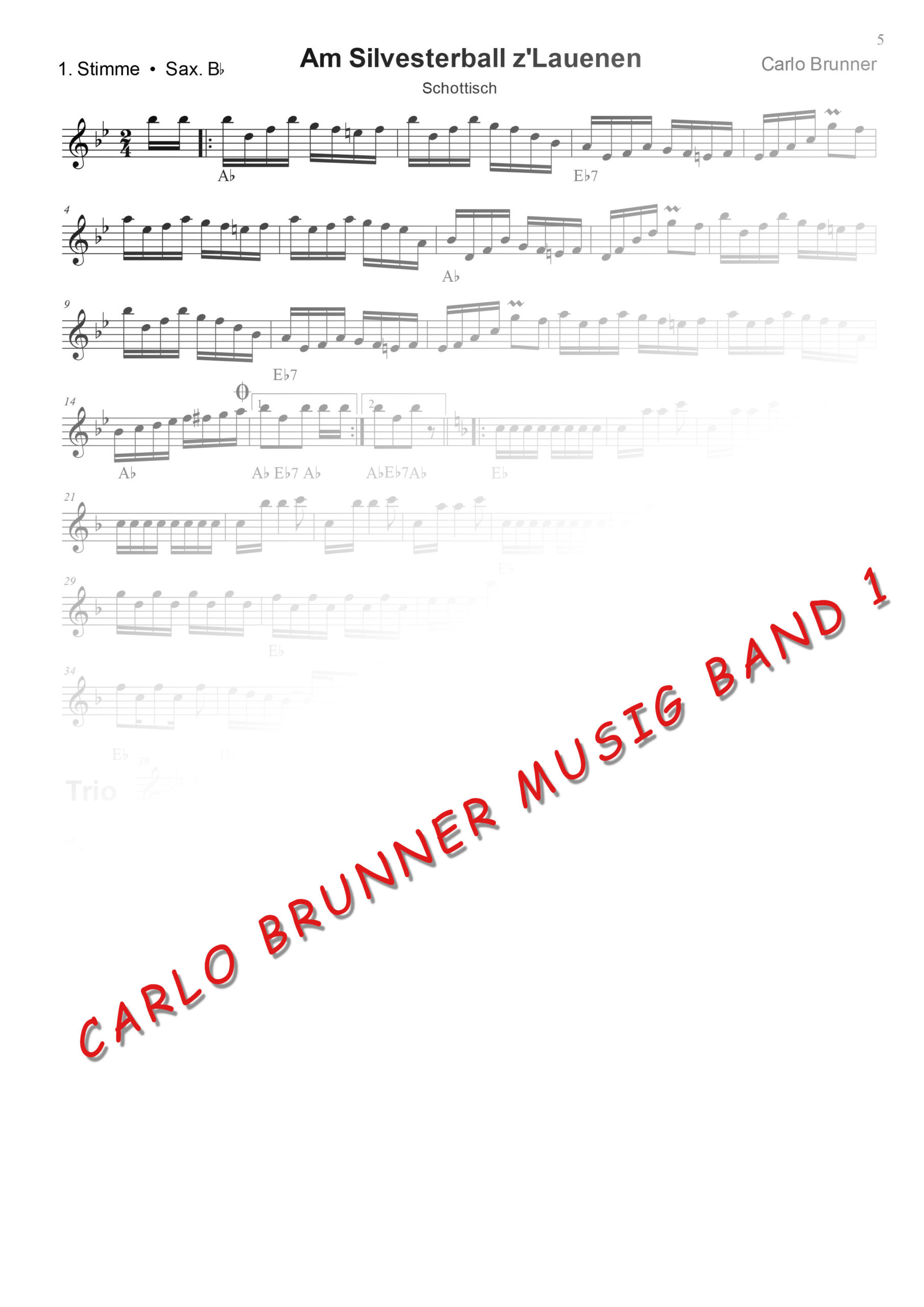 Am Silvesterball z Lauenen  Schottisch Carlo Brunner Musig Band1 / Artikel Nr. 61-55-004-DL-NB