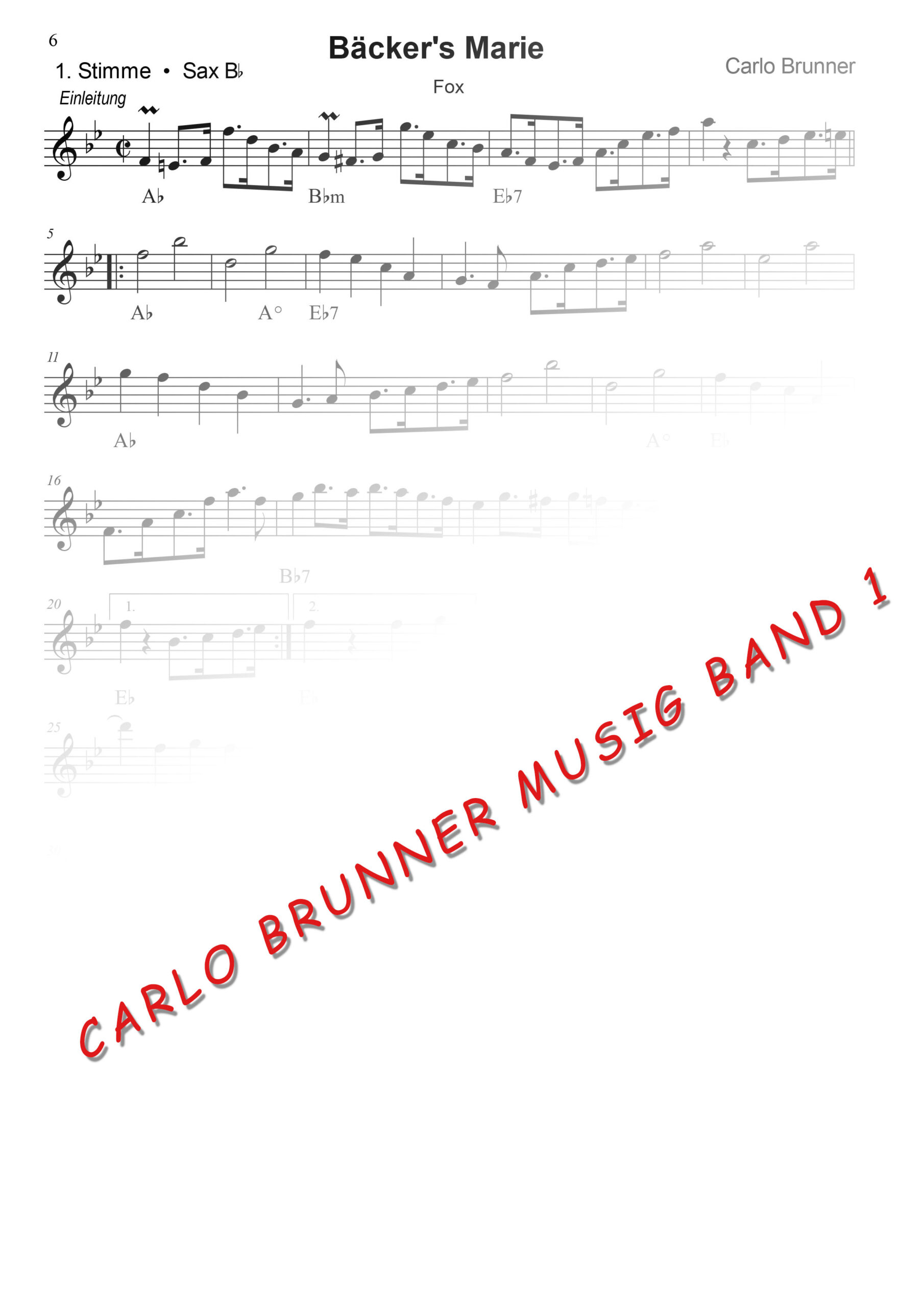 Bäcker's Marie Fox Carlo Brunner Musig Band1 / Artikel Nr. 61-55-005-DL-NB