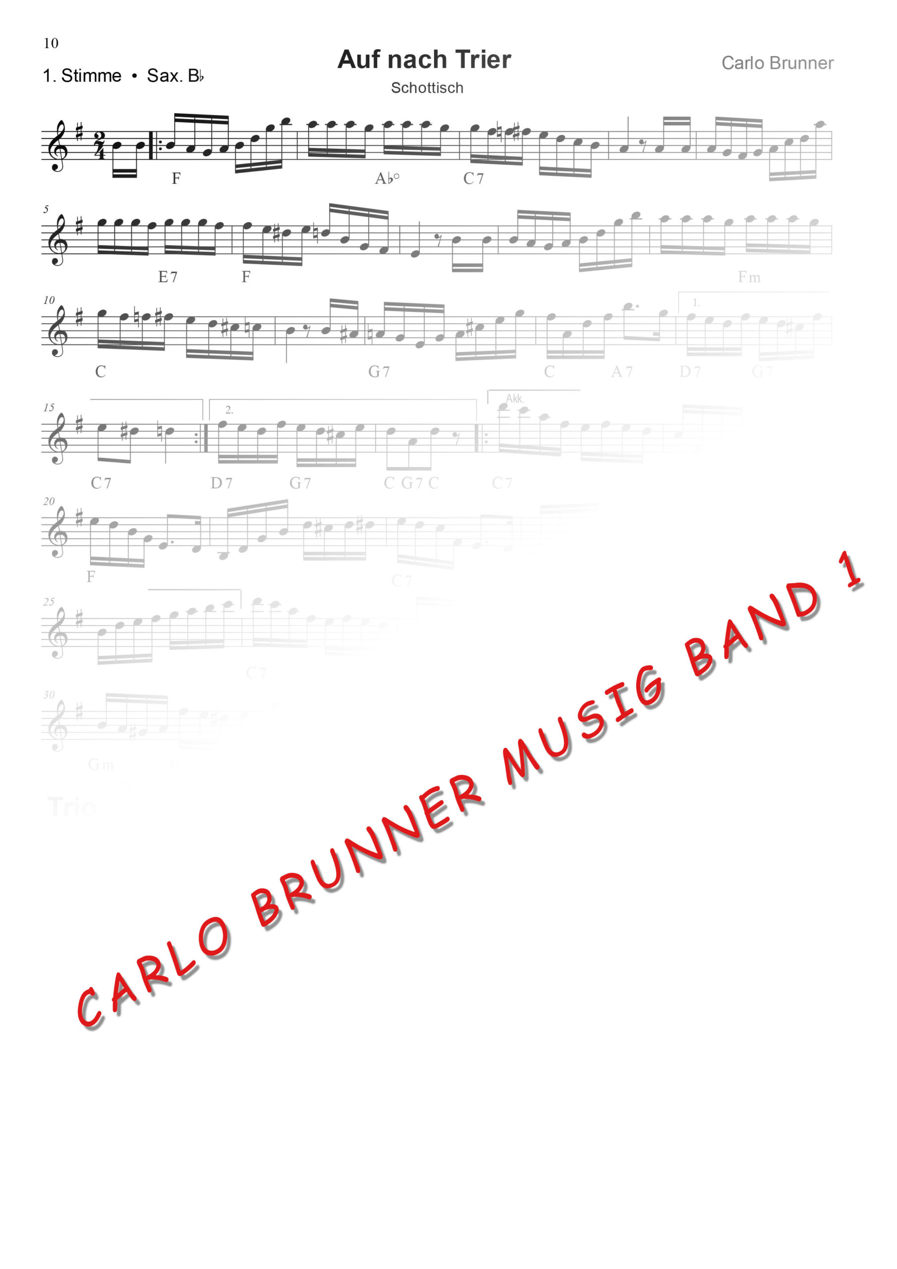 Auf nach Trier  Schottisch Carlo Brunner Musig Band1 / Artikel Nr. 61-55-007-DL-NB