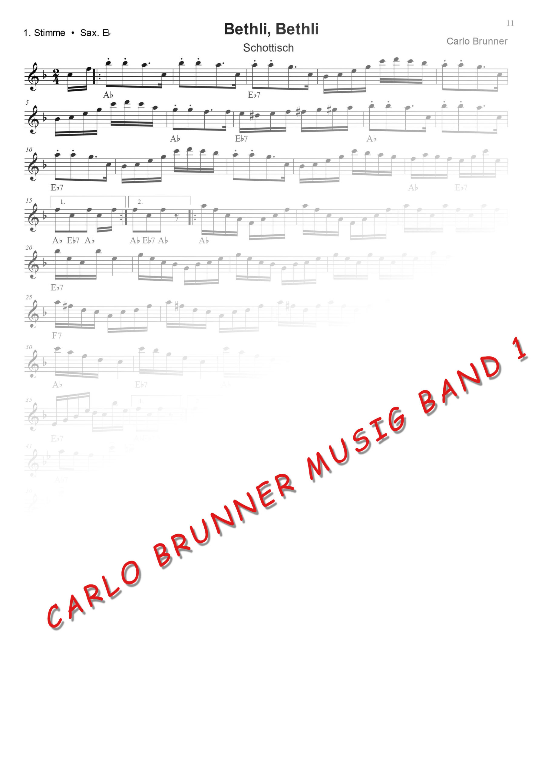 Bethli, Bethli Schottisch Carlo Brunner Musig Band1 / Artikel Nr. 61-55-008-DL-NB