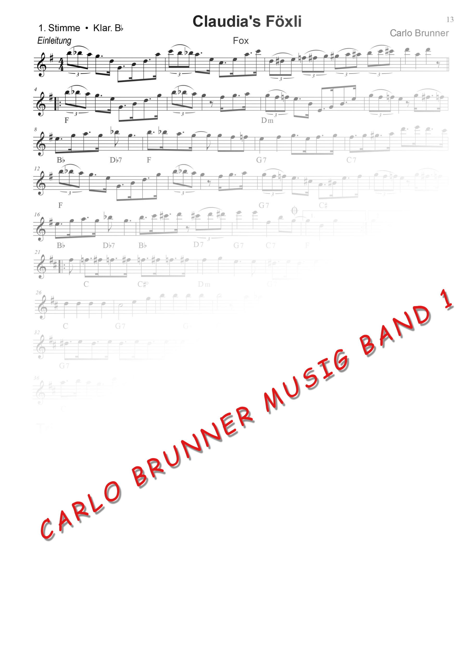 Claudias Föxli   Carlo Brunner Musig Band1 / Artikel Nr. 61-55-010-DL-NB