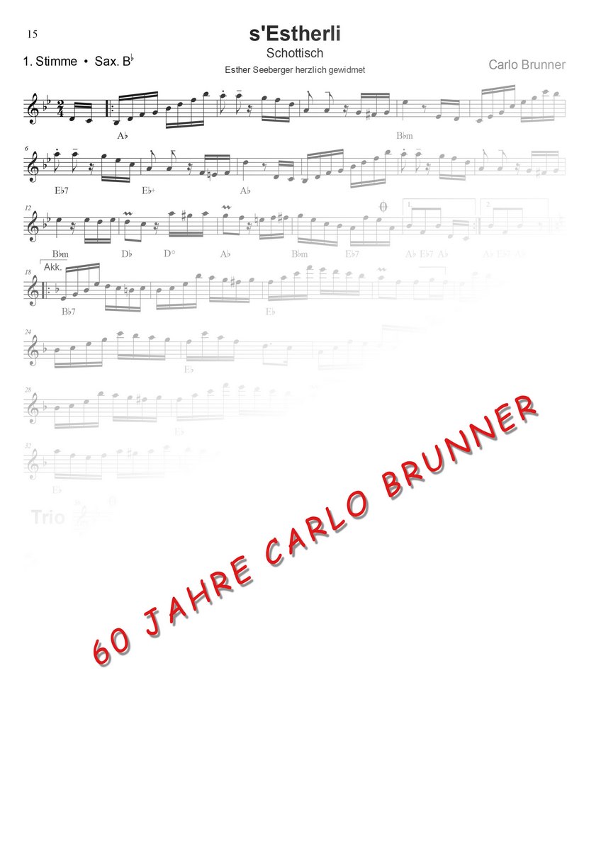 Estherli-Schottisch Notenbuch 60 Jahre Carlo Brunner / Artikel Nr. 10-55-015-DL-NB