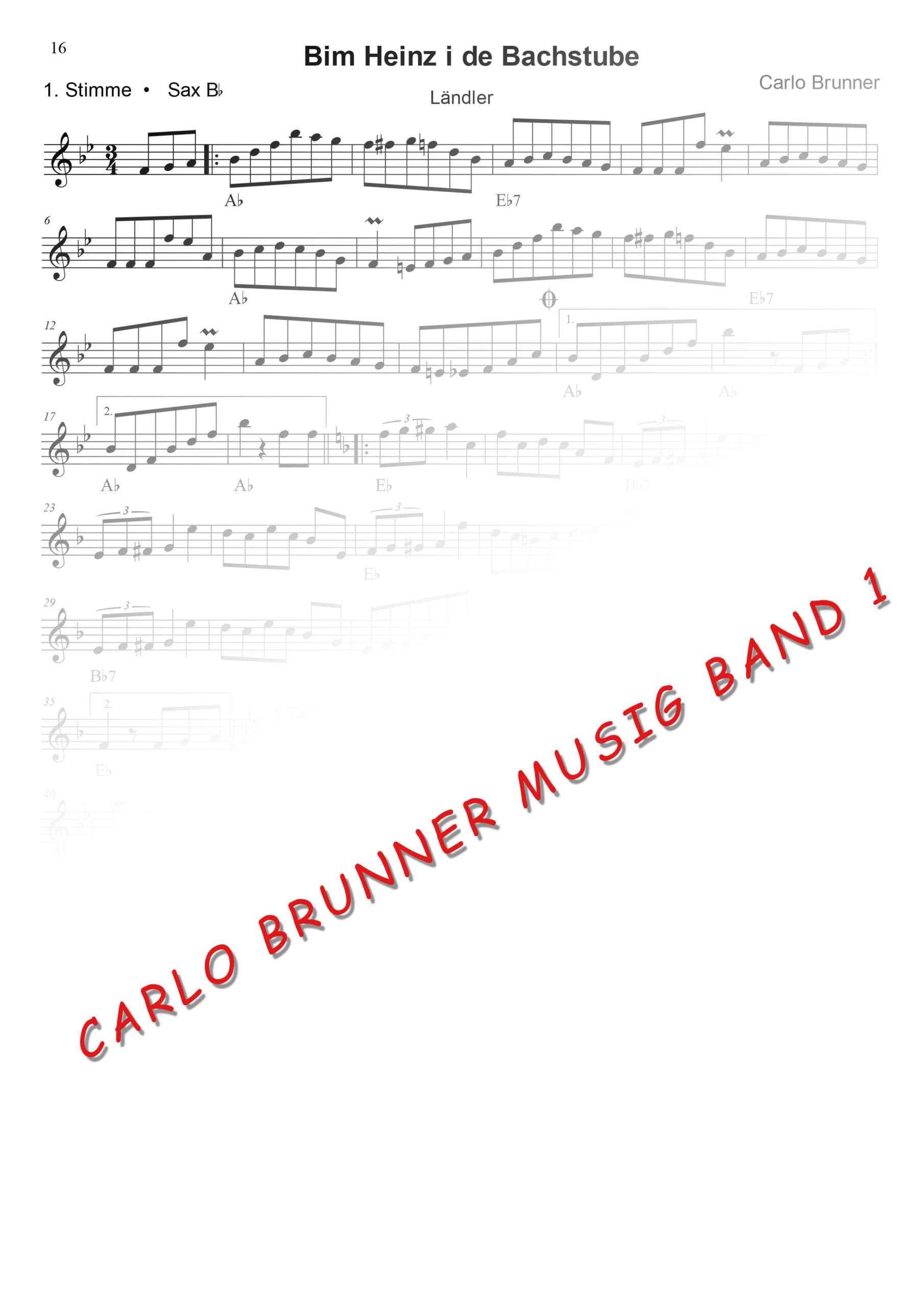 Bim Heinz i de Bachstube Ländler Carlo Brunner Musig Band1 / Artikel Nr. 61-55-012-DL-NB