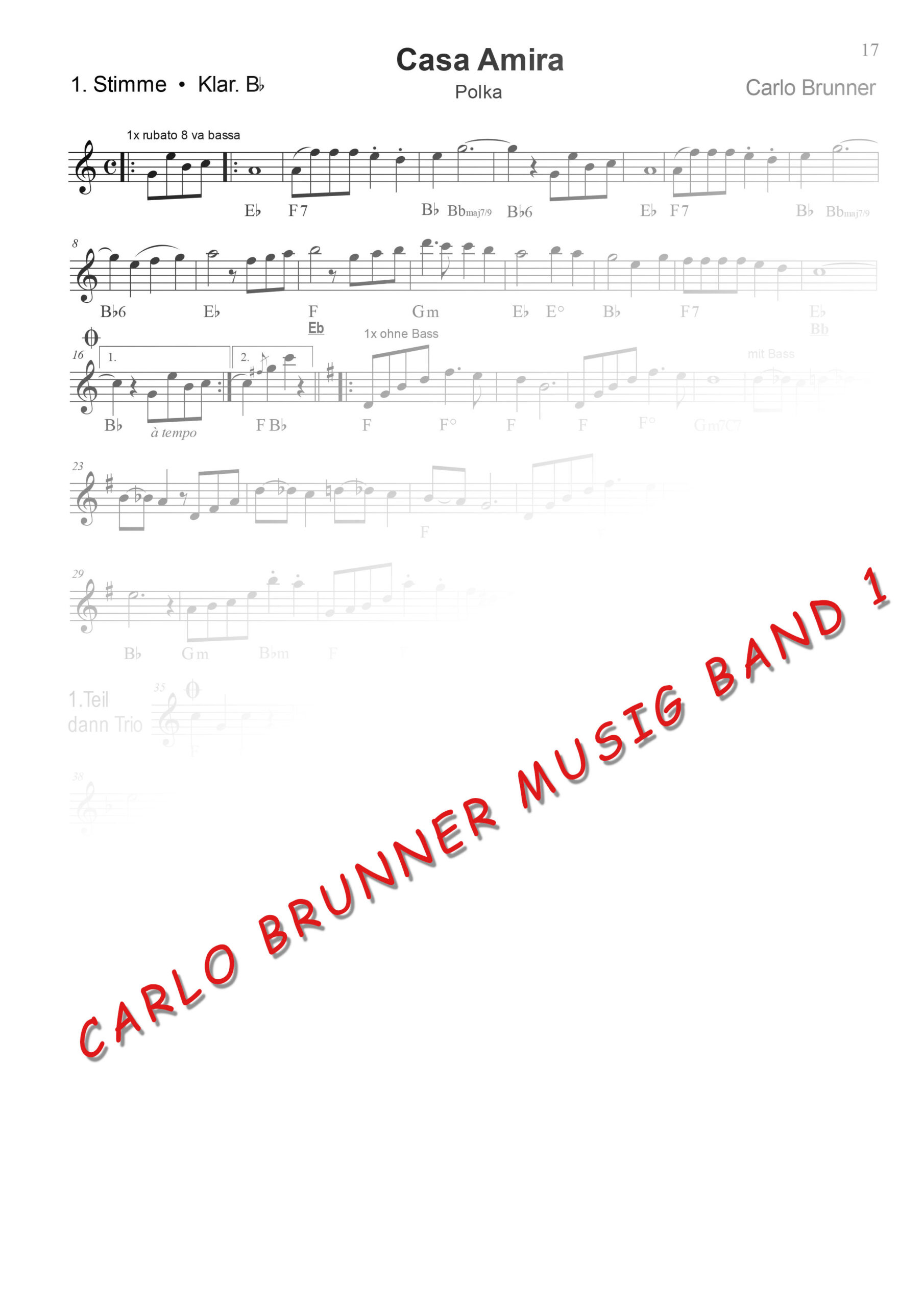 Casa Amira Polka Carlo Brunner Musig Band1 / Artikel Nr. 61-55-013-DL-NB