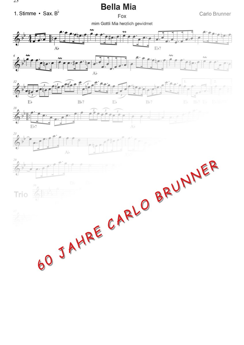 Bella Mia Fox Notenbuch 60 Jahre Carlo Brunner / Artikel Nr. 10-55-023-DL-NB