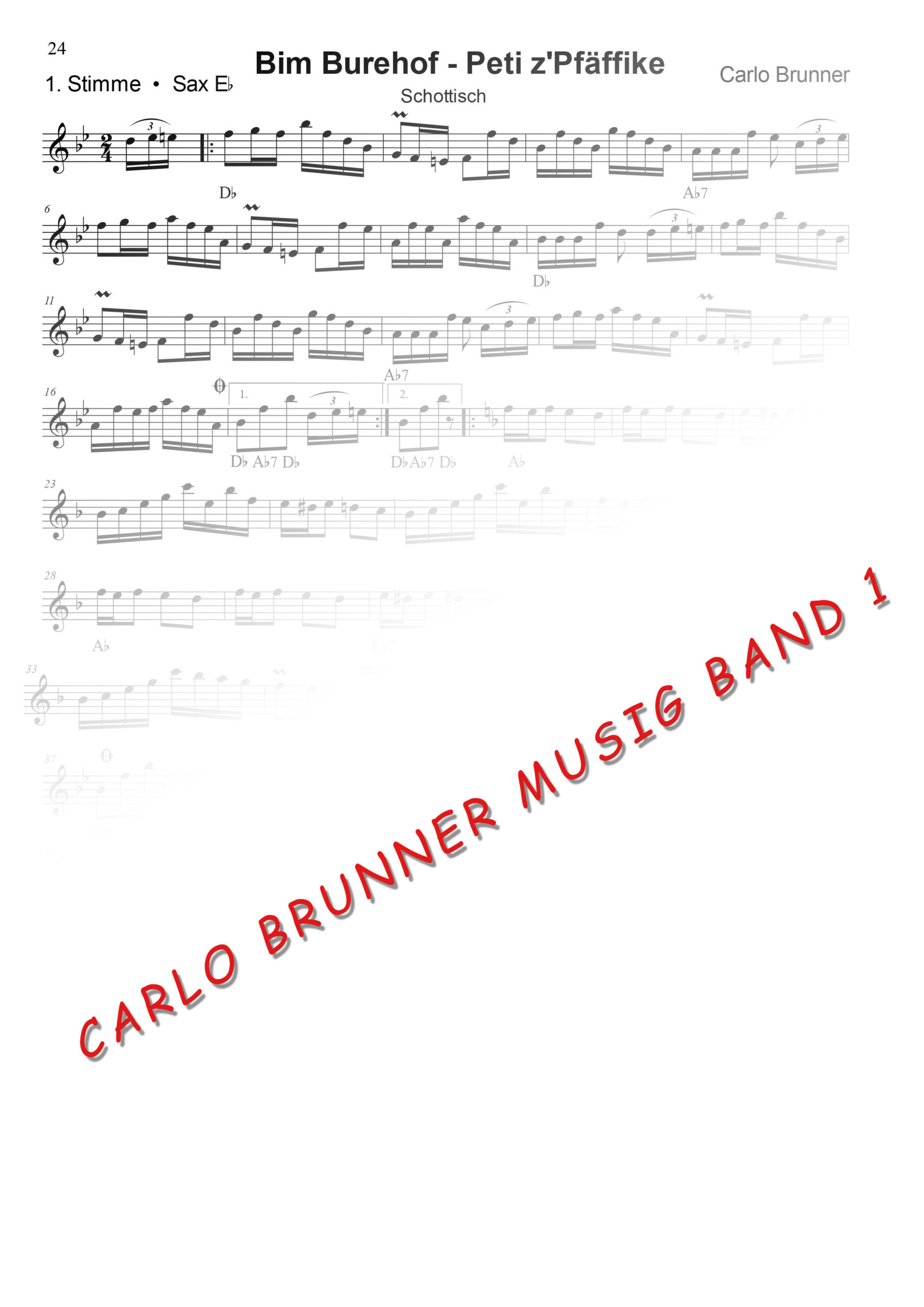 Bim Burehof-Peti Schottisch Carlo Brunner Musig Band1 / Artikel Nr. 61-55-018-DL-NB